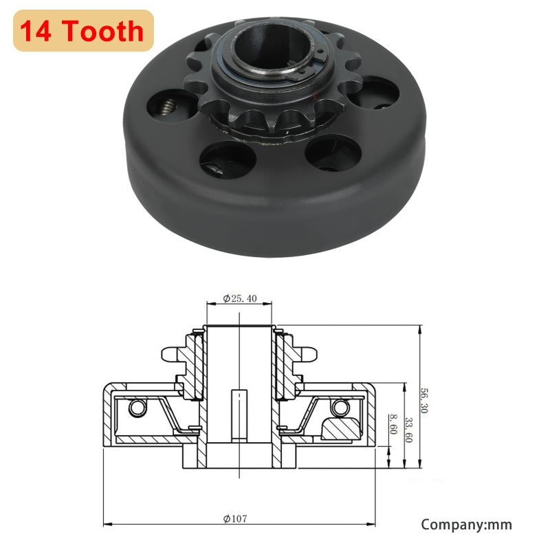 EASYBERG Centrifugal Go Kart Clutch 1â€œ Bore 14T 14 Tooth Fit for 40/41/420 Chain for Mini Bike Go Kart Engine - Image 4